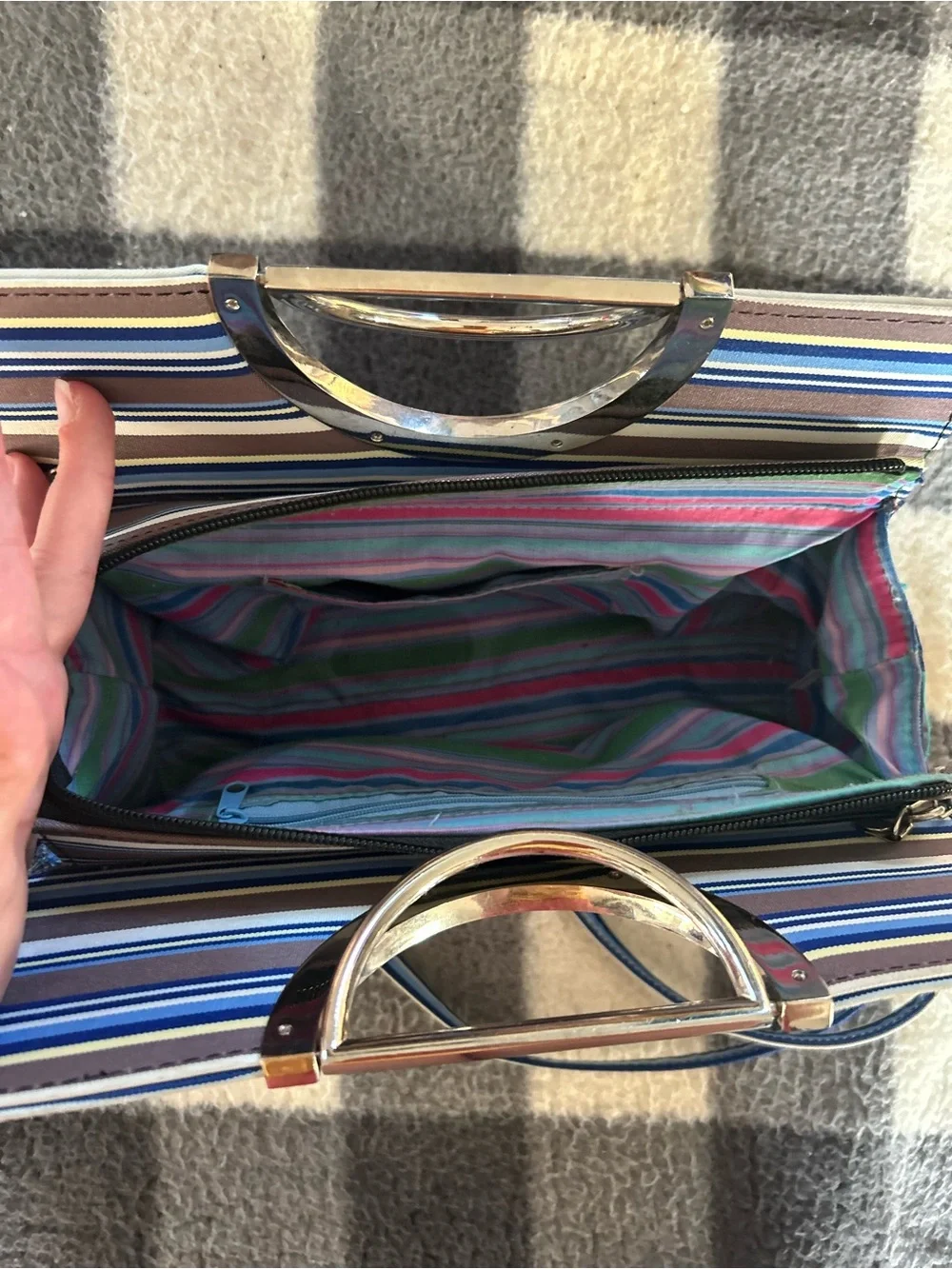 Vintage Kate Spade Multicolored Striped Handbag